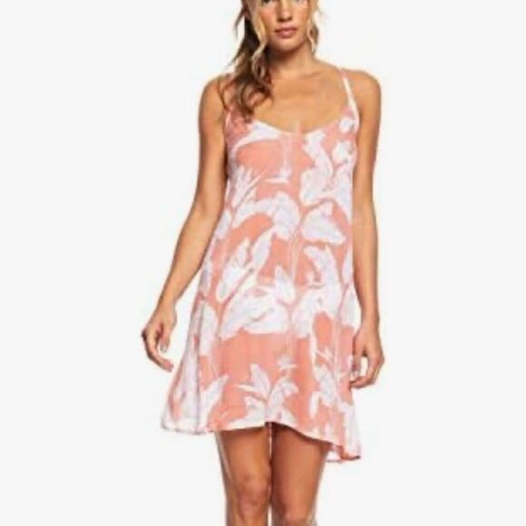 ROXY Women's Printed Be in Love Beach Cover-up Dress Peach Size Small NWT - Picture 13 of 14